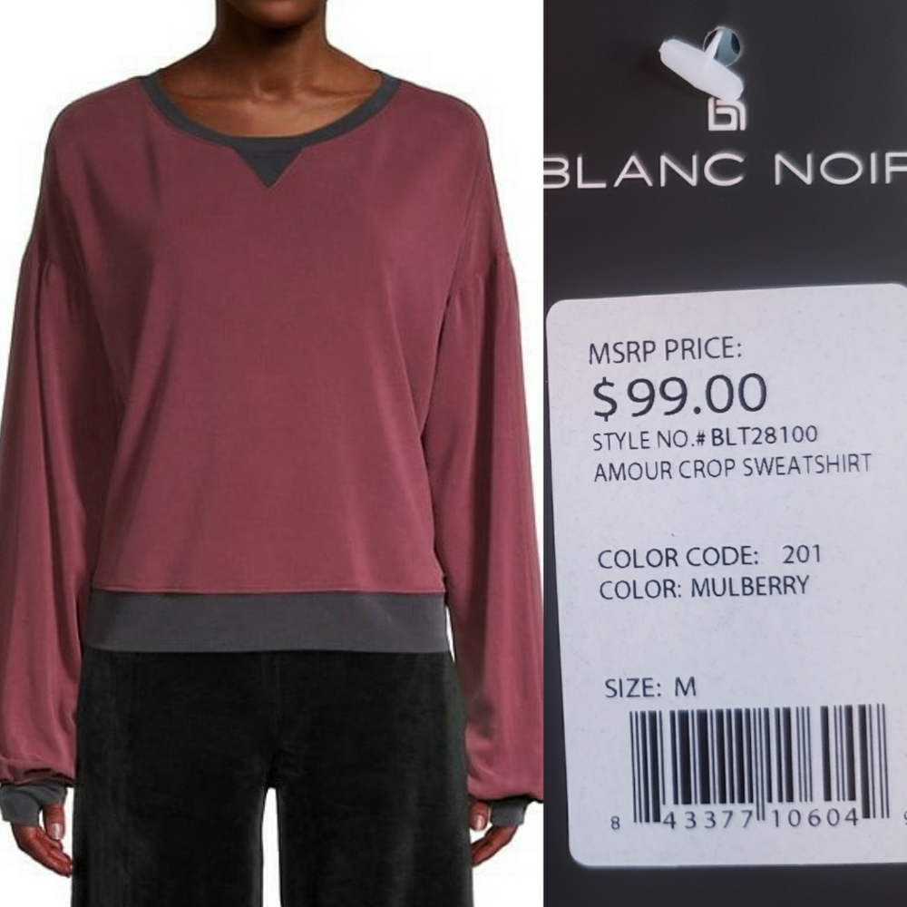 BLANC NOIR AMOUR CROPPED SWEATSHIRT